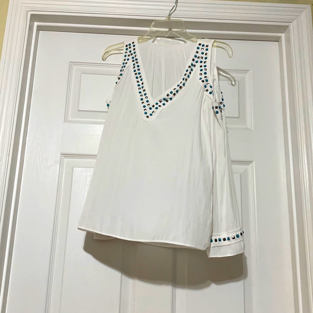 White long sleeve top